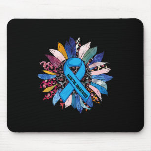 Im November tragen wir blaue Sonnenblumen Diabetes Mousepad