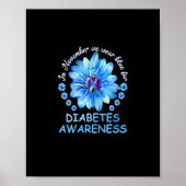 Im November tragen wir blaue Sonnenblumen Diabetes Poster (Vorne)