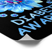 Im November tragen wir blaue Sonnenblumen Diabetes Poster (Ecke)