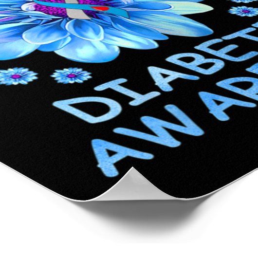 Im November tragen wir blaue Sonnenblumen Diabetes Poster (Ecke)
