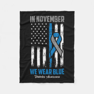Im November tragen wir blaue US-Flagge Diabetes Aw Fleecedecke