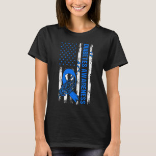 Im November tragen wir blaue US-Flagge Diabetes Aw T-Shirt