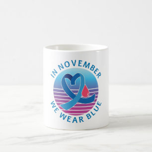 Im November tragen wir Blauen Diabetes Bewusstsein Kaffeetasse