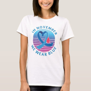 Im November tragen wir Blauen Diabetes Bewusstsein T-Shirt
