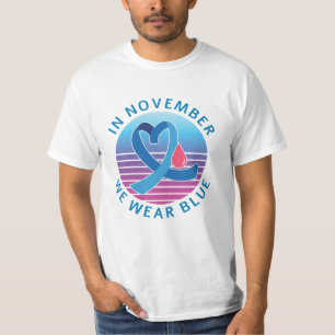 Im November tragen wir Blauen Diabetes Bewusstsein T-Shirt