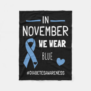 Im November tragen wir blauen Diabetes Typ 1. Fleecedecke