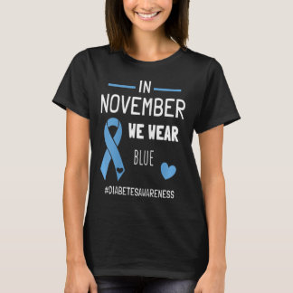 Im November tragen wir blauen Diabetes Typ 1. T-Shirt