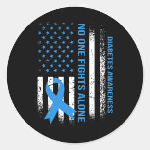 Im November tragen wir blauen T1D T2D Diabetes. Runder Aufkleber