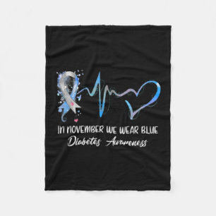 Im November tragen wir Blauer Diabetes-Sensibilisi Fleecedecke