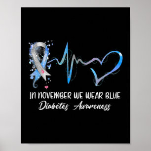 Im November tragen wir Blauer Diabetes-Sensibilisi Poster
