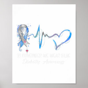 Im November tragen wir Blauer Diabetes-Sensibilisi Poster