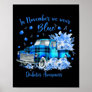 Im November tragen wir Blauer für Diabetes-Bewusst Poster