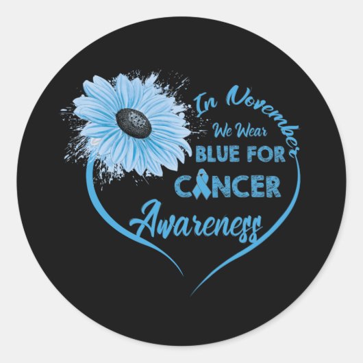 Im November tragen wir Blauer für Diabetes-Bewusst Runder Aufkleber (Vorderseite)