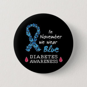 Im November tragen wir blaues Diabetes-Bewusstsein Button