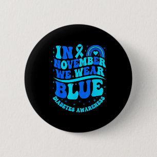 Im November tragen wir blaues Diabetes-Bewusstsein Button