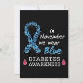 Im November tragen wir blaues Diabetes-Bewusstsein Einladung (Vorderseite)