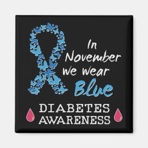 Im November tragen wir blaues Diabetes-Bewusstsein Magnet