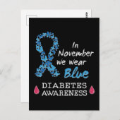 Im November tragen wir blaues Diabetes-Bewusstsein Postkarte (Vorne/Hinten)