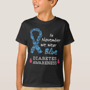 Im November tragen wir blaues Diabetes-Bewusstsein T-Shirt