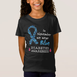 Im November tragen wir blaues Diabetes-Bewusstsein T-Shirt