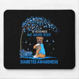 Im November tragen wir Blue Boxer Tattoo Dog Diabe Mousepad