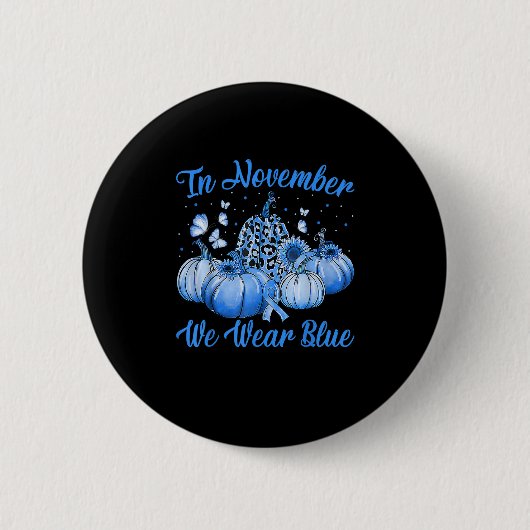 Im November tragen wir Blue Leopard Pumpkin Diabet Button (Vorderseite)