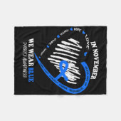 Im November tragen wir Blue Messy Bun Diabetes Awa Fleecedecke (Vorderseite (Horizontal))