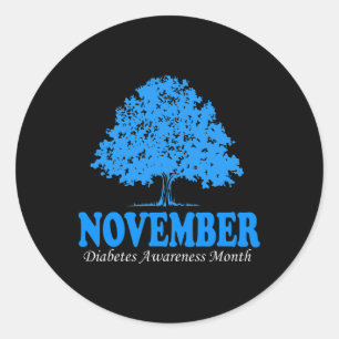 Im November tragen wir Blue Pumpkin Diabetes Aware Runder Aufkleber