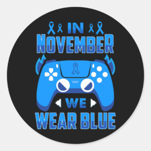 Im November tragen wir Blue T1d Diabetes Awareness Runder Aufkleber