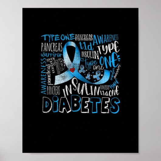 Im November tragen wir Blue T1D Typ 1 Diabetes-Awa Poster (Vorne)