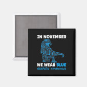 Im November tragen wir Blue T-rex Magnet (Vorderseite/Rückseite)