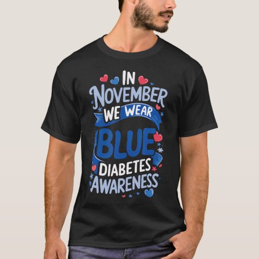 Im November tragen wir das Bewusstsein für Blaue D T-Shirt (Vorderseite)