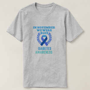 Im November tragen wir das Bewusstsein für Blaue T-Shirt
