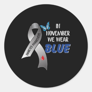 Im November tragen wir das blaue Diabetes-Sensibil Runder Aufkleber