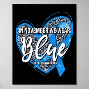 Im November tragen wir den Monat des Blauen Diabet Poster