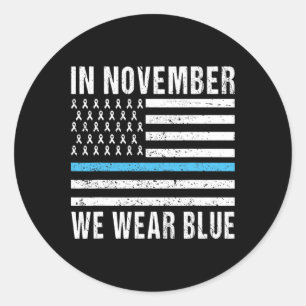 Im November tragen wir den Monat des Blauen Diabet Runder Aufkleber