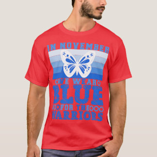 Im November tragen wir den Monat des Blauen Diabet T-Shirt