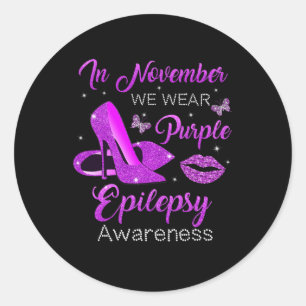 Im November tragen wir die Epilepsie Awa mit Lila Runder Aufkleber
