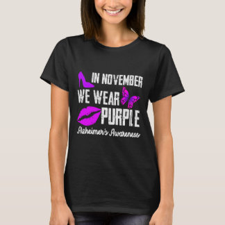 Im November tragen wir ein Lila Alzheimer-Bewussts T-Shirt