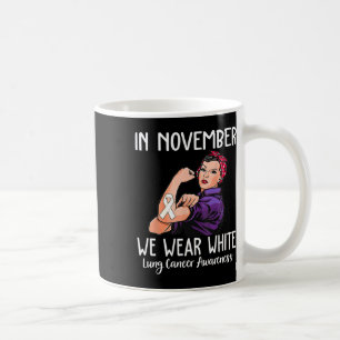Im November tragen wir ein weißes Lungenkrebsbewus Kaffeetasse