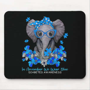 Im November tragen wir eine blaue Elefantendiabete Mousepad