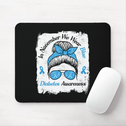 Im November tragen wir eine blaue Messy-Haarart Di Mousepad (Mit Mouse)