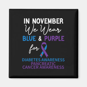 Im November tragen wir eine blaue und Lila Diabete Magnet