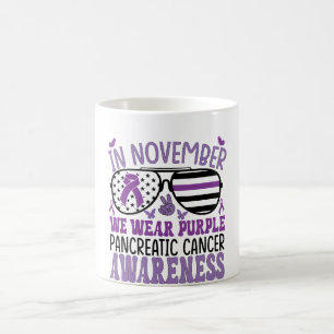 Im November tragen wir Lila Bauchspeicheldrüsenkre Kaffeetasse