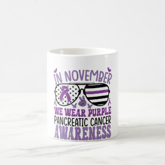 Im November tragen wir Lila Bauchspeicheldrüsenkre Kaffeetasse