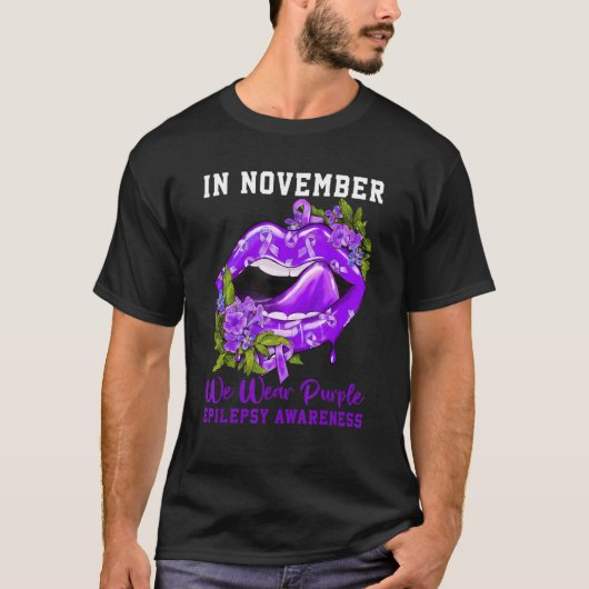 Im November tragen wir Lila Epilepsie-Bewusstsein T-Shirt (Vorderseite)