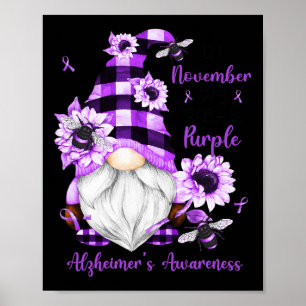 Im November tragen wir Lila Gnome Alzheimer Awaren Poster