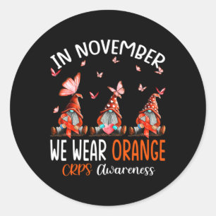 Im November tragen wir Orange Crps Sensibilisierun Runder Aufkleber