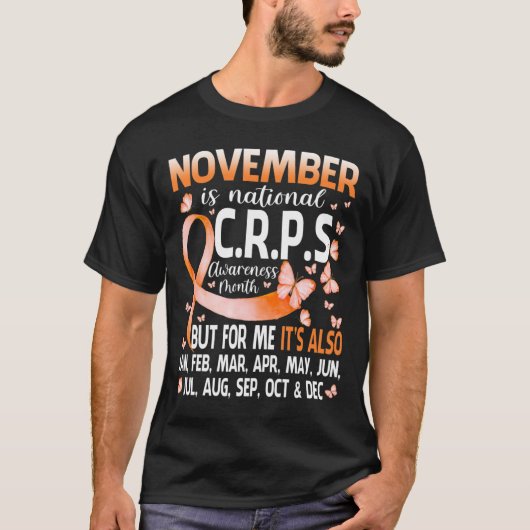 Im November tragen wir Orange Ribbon CRPS Bewussts T-Shirt (Vorderseite)