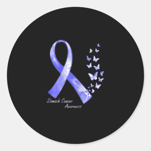 Im November tragen wir Periwinkle Ribbon Stomach C Runder Aufkleber (Vorderseite)